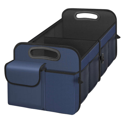 Trunk Organizer, Collapsible Waterproof car Trunk Organizer for SUVs & Sedans, Car Storage Organizers with Reinforced Handles, Car Accessories for Women and Men, 2 Compartments, 52L, Black