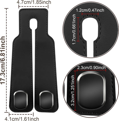 Amelity Car Seat Hook, Purse Hook for Car Headrest 2 Pack, Solid Black