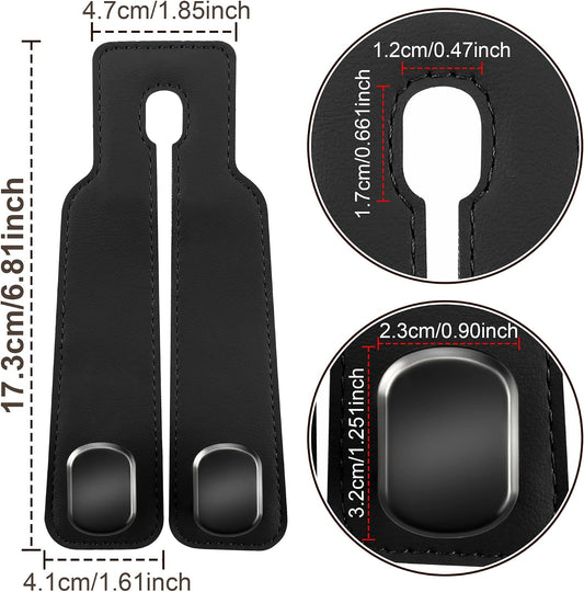 Amelity Car Seat Hook, Purse Hook for Car Headrest 2 Pack, Solid Black