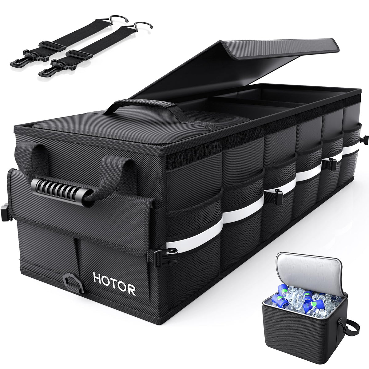 HOTOR Trunk Organizer - Car Organizers for SUV with Removable Cooler Bag