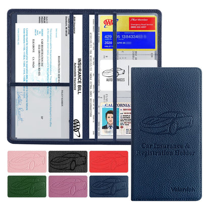 Valardoh Premium Car Registration and Insurance Card Holder, Car Document Holder for Cards, Driver License & other Essential Documents (Black)