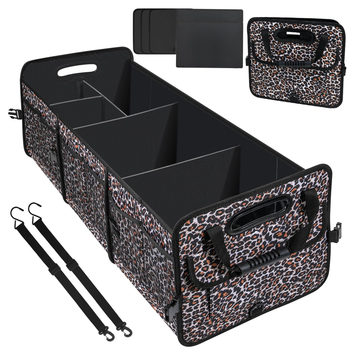 AOPHY Trunk Organizer - 95L Extra Large Capacity SUV Cargo Storage, Collapsible Waterproof Design with Non-Slip Bottom & Retractable Straps, Car Organizers for SUV, Truck, Sedan