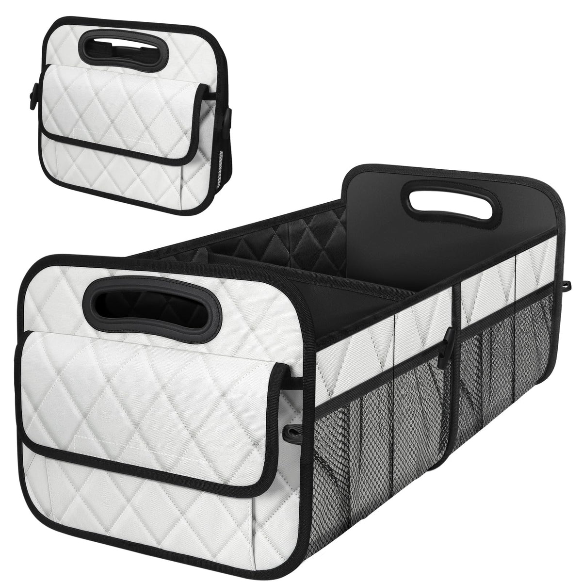 Deosk Car Trunk Organizer for SUV, Car Organizers and Storage with Reinforced Handles, Car Accessories for Women/Men 70L Waterproof Polyester Trunk Organizer(Large, Beige)