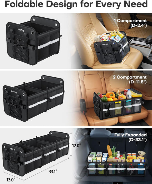 HOTOR Trunk Organizer for SUV – Car Storage Box Collapsible Car Organizer