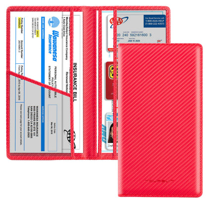 TOURSUIT Car Registration & Insurance Card Holder, Carbon Blue