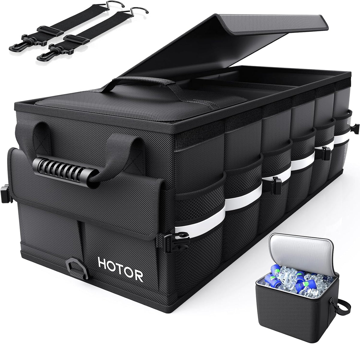 HOTOR Trunk Organizer - Car Organizers for SUV with Removable Cooler Bag