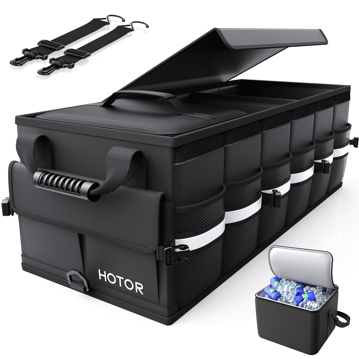 HOTOR Trunk Organizer - Car Organizers for SUV with Removable Cooler Bag