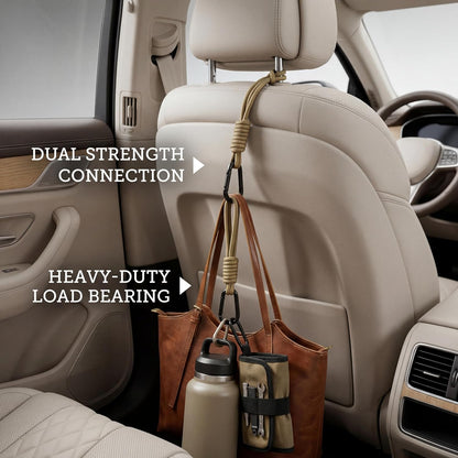 360° Rotating Car Headrest Hooks, Universal Bag Hangers for Cars