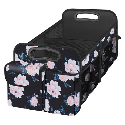 Trunk Organizer, Collapsible Waterproof car Trunk Organizer for SUVs & Sedans, Car Storage Organizers with Reinforced Handles, Car Accessories for Women and Men, 2 Compartments, 52L, Black