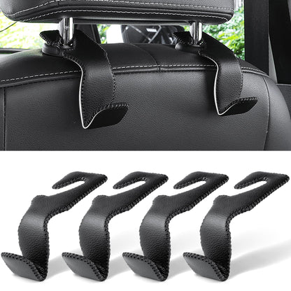 LivTee Car Seat Headrest Hook, Auto Seat Hook Hangers Storage Organizer Interior Accessories for Purse Coats Umbrellas Grocery Bags Handbag, 4-Pack