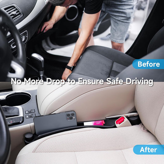 Givifive Car Seat Gap Filler Organizer Soft Foam 3IN1 Storage Slot & Hook