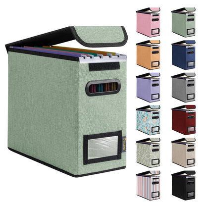BALEINE File Organizer Box with Lid, Collapsible Hanging File Storage Box