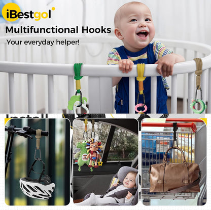 360° Rotating Car Headrest Hooks, Universal Bag Hangers for Cars