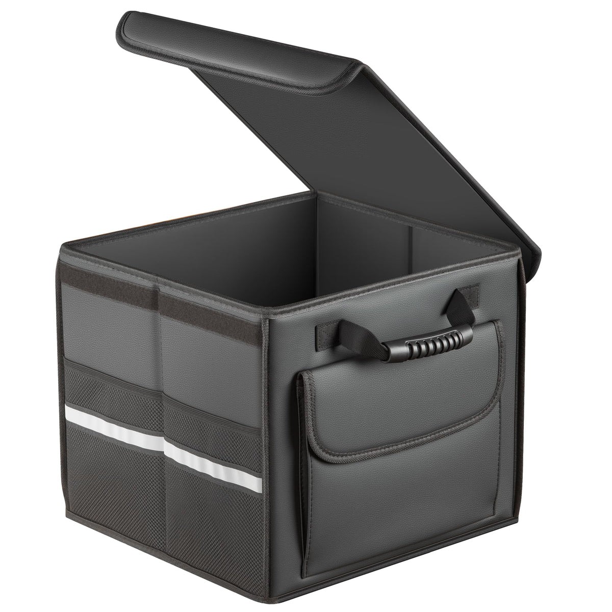 Trunk Organizer Car Organizer Leather Storage Box 3-grid Foldable