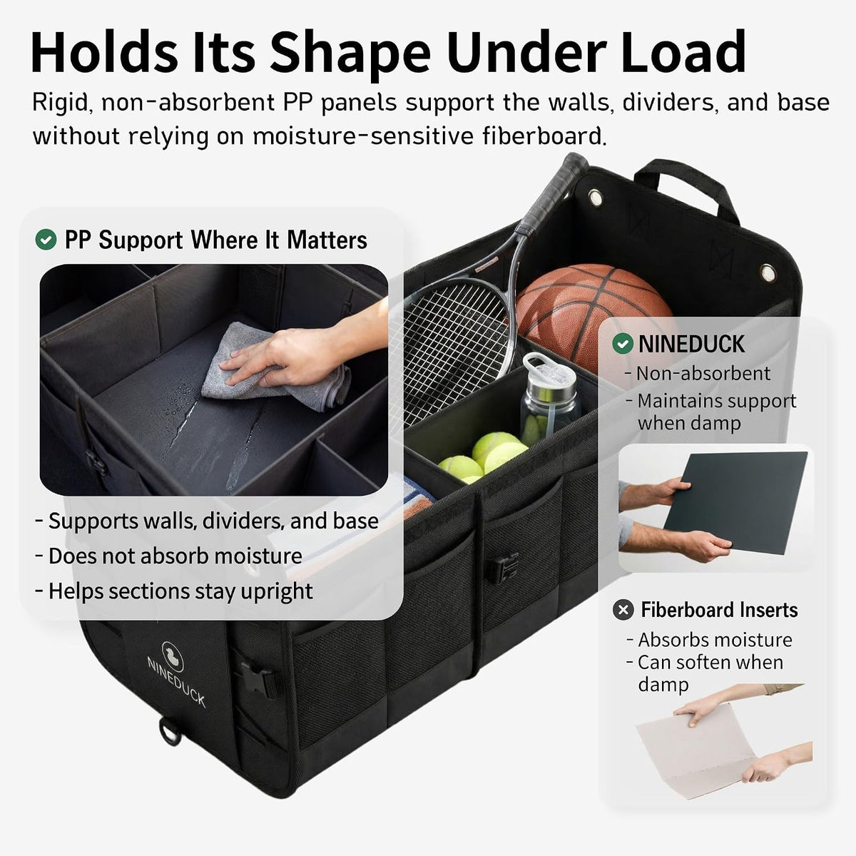 1680D 114L Extra-Large Collapsible Car Trunk Organizer with Lid