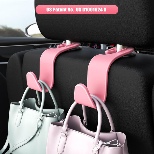 Amooca Car Seat Headrest Hooks 4-Pack Storage Organizer Holds 55 lbs