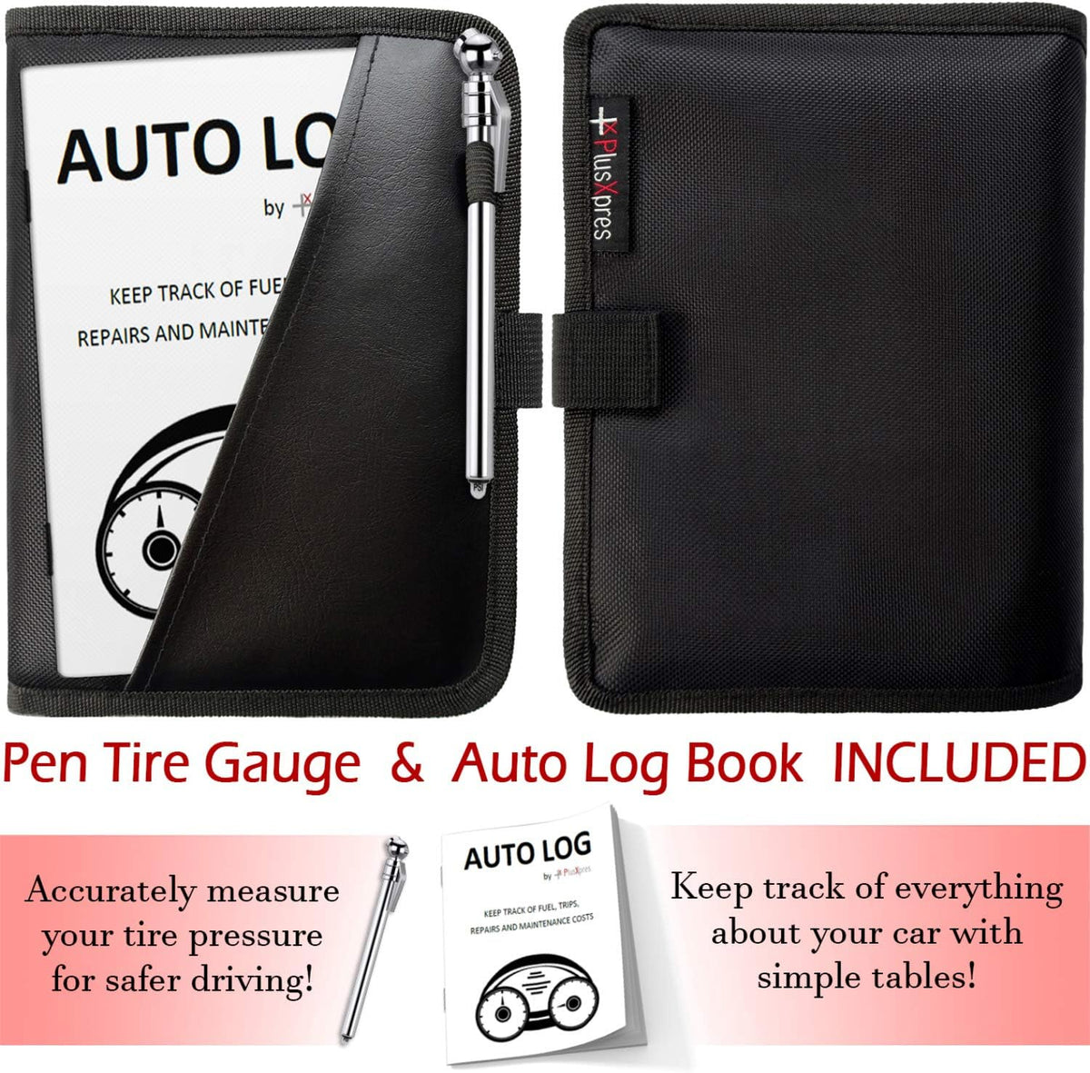 PlusXpres Glove Box Compartment Organizer - Car Document Holder - Black