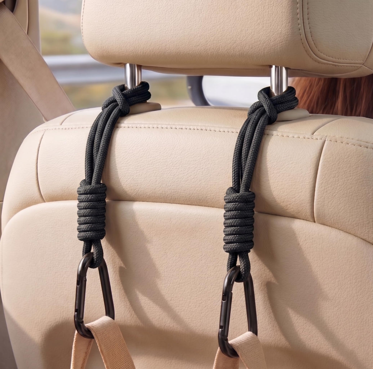 360° Rotating Car Headrest Hooks, Universal Bag Hangers for Cars