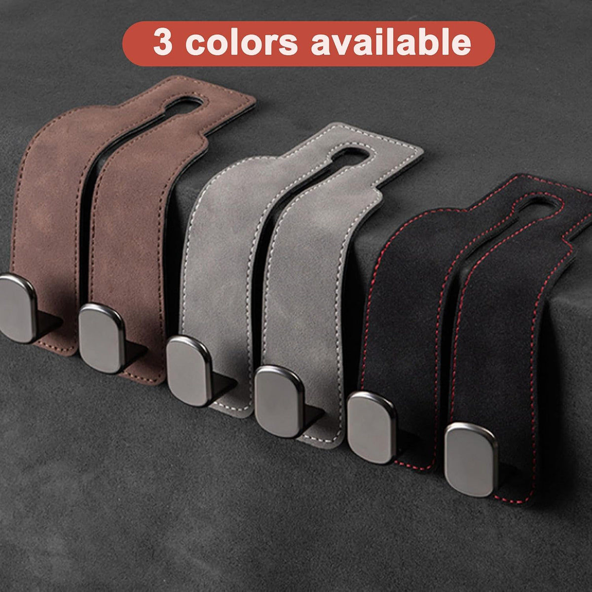 Amelity Car Headrest Hooks, Purse Hook for Car 2 Pack Gray