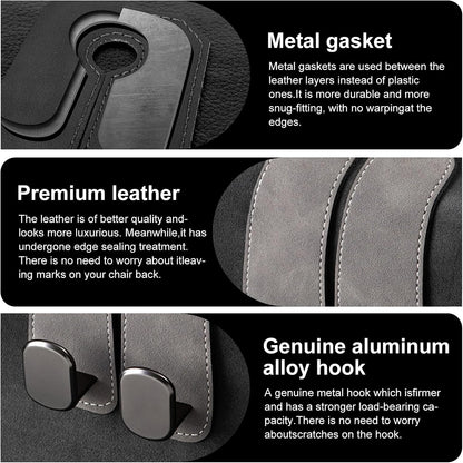 Car Purse Hook Purse Hook for Car Seats Headrest Car Seat Hooks,Heavy Duty Vehicle Organizer for Handbags, Groceries, Purses, Keep Car Tidy (Gray, 2 Pack)