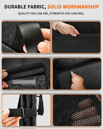 SIBOFUEGO Sturdy Car Trunk Organizer - Firm Inner Panels, Foldable Storage
