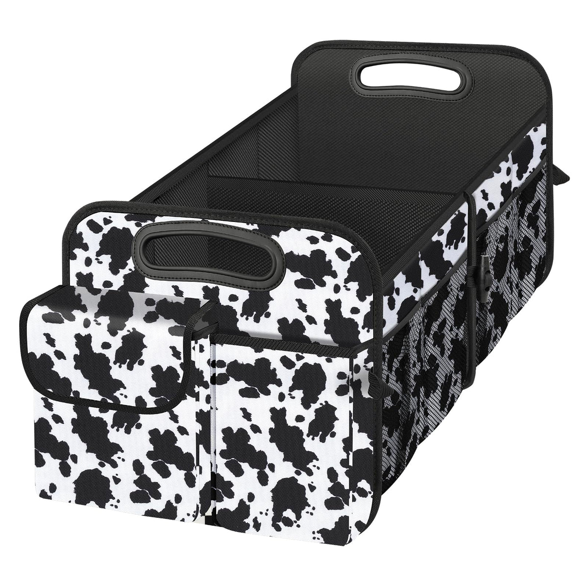 Trunk Organizer, Collapsible Waterproof car Trunk Organizer for SUVs & Sedans, Car Storage Organizers with Reinforced Handles, Car Accessories for Women and Men, 2 Compartments, 52L, Black