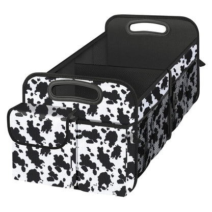 Trunk Organizer, Collapsible Waterproof car Trunk Organizer for SUVs & Sedans, Car Storage Organizers with Reinforced Handles, Car Accessories for Women and Men, 2 Compartments, 52L, Black