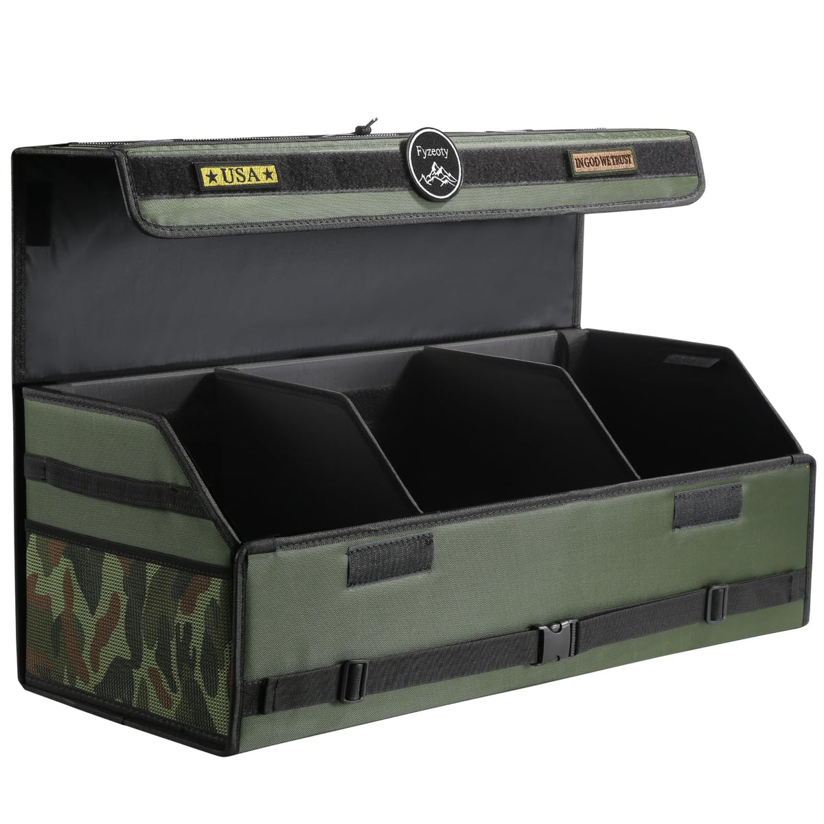 Fyzeoty Car Trunk Organizer for SUV and Sedan, Black, 16.5 inches