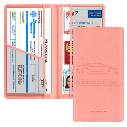 TOURSUIT Car Registration & Insurance Card Holder, Carbon Blue