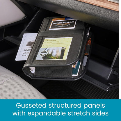 Glove Box Organizer and Car Manual Book Holder with Document Pockets