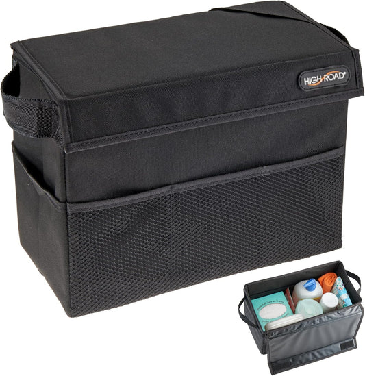 Carganizer Car Storage Bin with Lid for Front Seat, Back Seat or Trunk