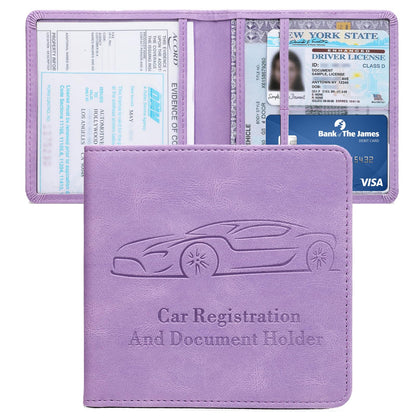 Car Registration and Insurance Holder, Vehicle Glove Box Car Organizer with Magnetic Closure for Documents, Cards, License Car Organization, 1-Pack Black
