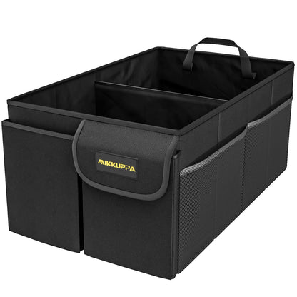 MIKKUPPA Trunk Organizer with Lid - 95L Collapsible Car Organizer, Black