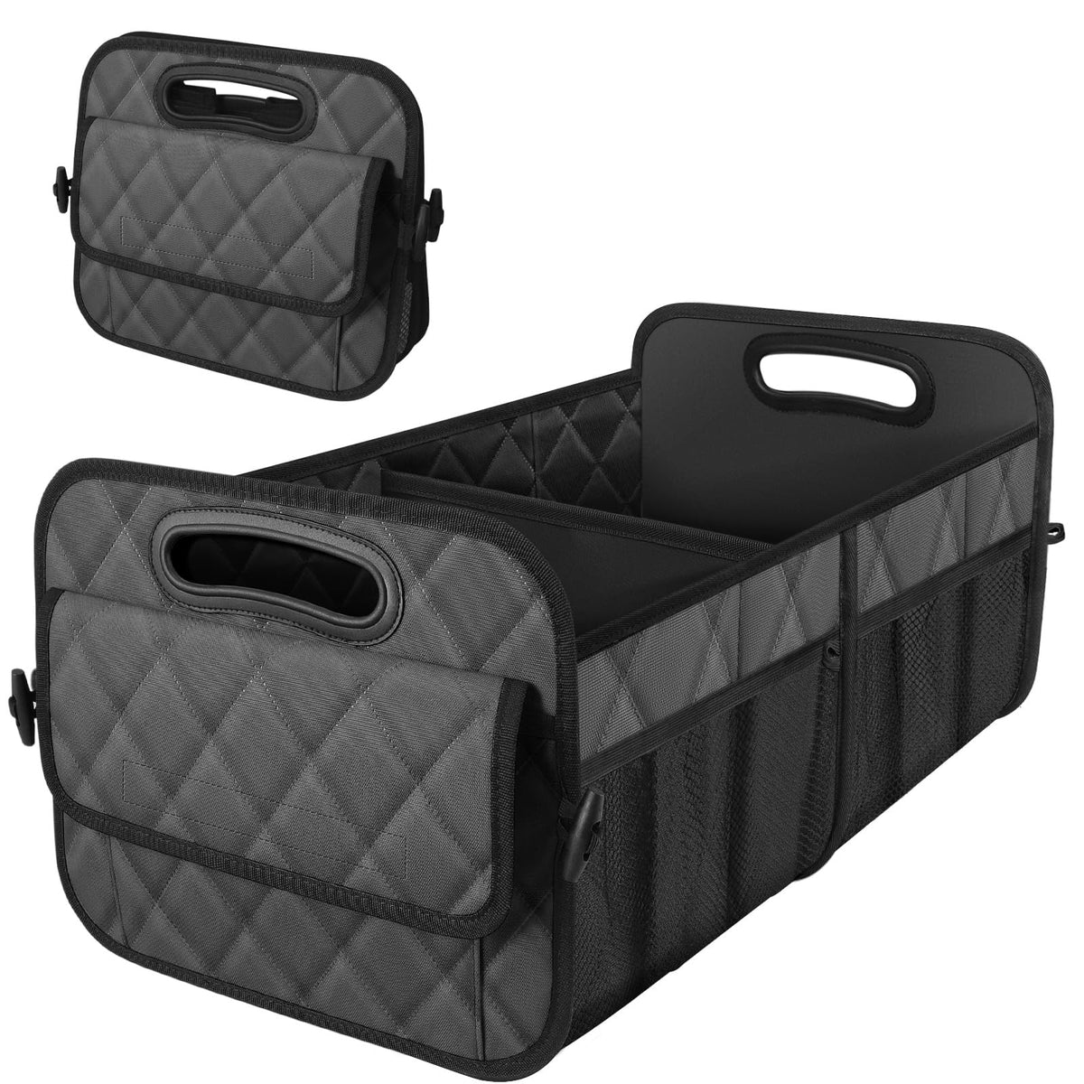 Deosk Car Trunk Organizer for SUV, Car Organizers and Storage with Reinforced Handles, Car Accessories for Women/Men 70L Waterproof Polyester Trunk Organizer(Large, Beige)