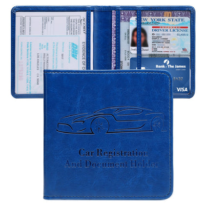 Car Registration and Insurance Holder, Vehicle Glove Box Car Organizer with Magnetic Closure for Documents, Cards, License Car Organization, 1-Pack Black