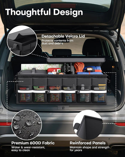 HOTOR Trunk Organizer - Car Organizers for SUV with Removable Cooler Bag