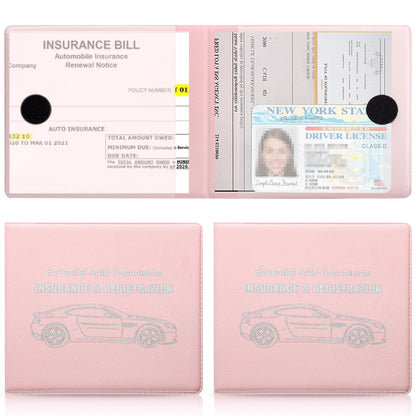 UYYE Car Registration and Insurance Card Holder, Vehicle Glove Box Car Organizer, Interior Car Accessories for Documents, Cards, License - 2 Pack