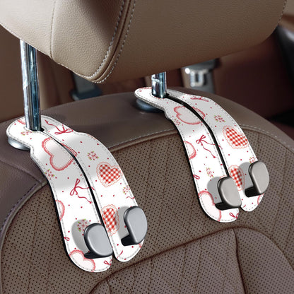 CoBak Purse Hook for Car - Universal Premium Stitched Leather and Aluminum-Magnesium Alloy Double Car Seat Back Storage Hook for Purses, Handbags, Bags (2 Pack),Amethyst Purple