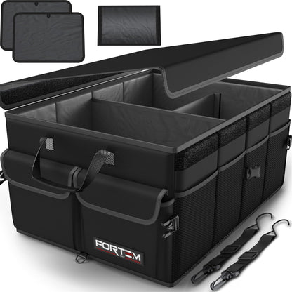 FORTEM Trunk Organizer - Foldable Car Organizer & Storage for SUVs & Trucks