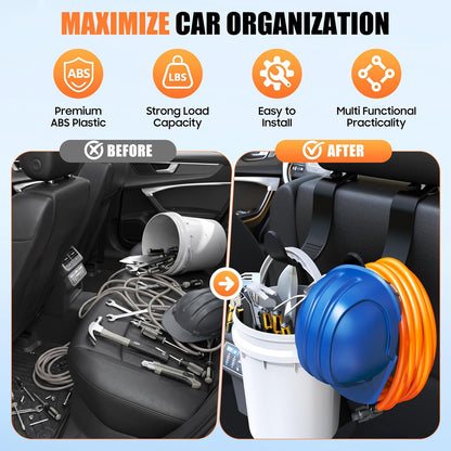 XL Hard Hat Headrest Hooks for Truck Heavy-Duty Car Seat Back Organizer