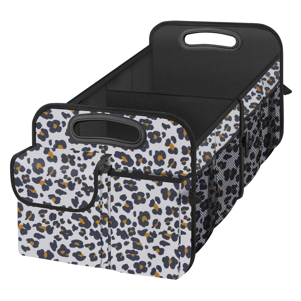 Trunk Organizer, Collapsible Waterproof car Trunk Organizer for SUVs & Sedans, Car Storage Organizers with Reinforced Handles, Car Accessories for Women and Men, 2 Compartments, 52L, Black