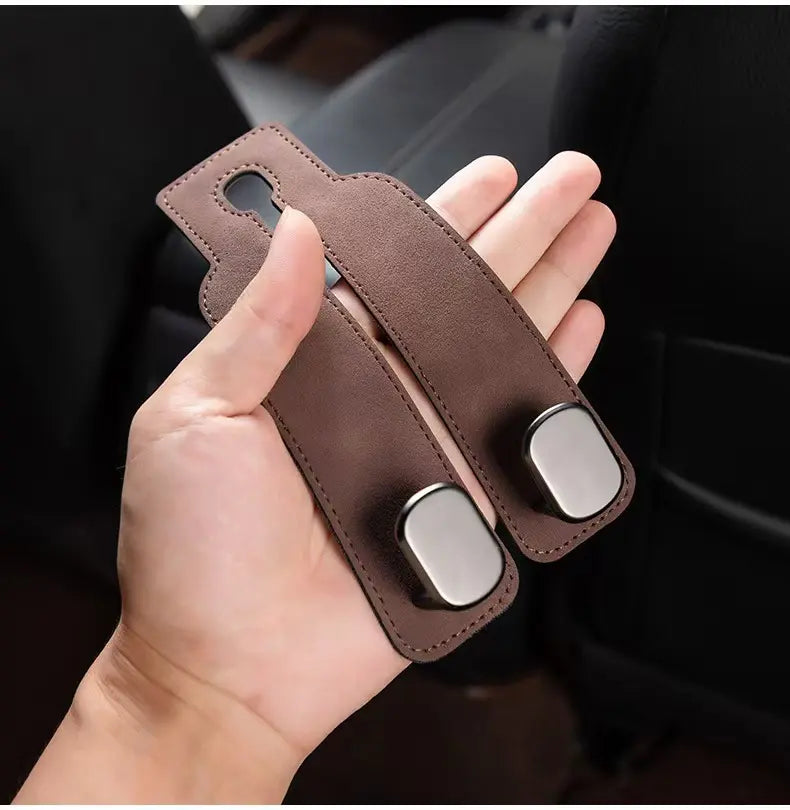 sohochic Car Seat Headrest Hooks Suede Car Storage Organizer, 2-Pack for Car Interior Accessories, Secure Hold, Space-Saving Design, Keeps Purses, Bags & Backpacks Safe