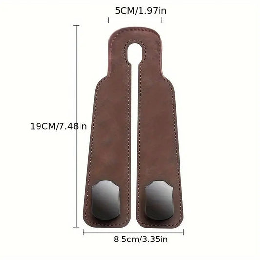 PU Leather Universal Car Hooks - 2/4 Count Stable Chain Hidden Mount, Durable Multipurpose Home & Car Interior Organizers, Sohochic
