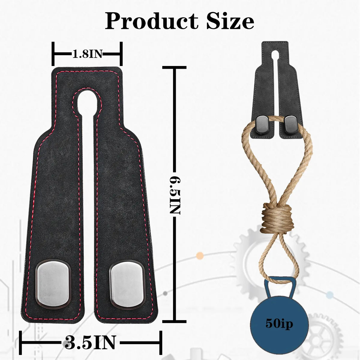 2PCS Luxurious Metal Alloy Car Headrest Hooks, Tool-Free Easy-to-Install Anti-Drop Design Leather Hangers, Stylish Car Seat Storage Accessories for Purses & Bags
