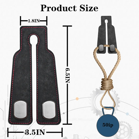 2PCS Luxurious Metal Alloy Car Headrest Hooks, Tool-Free Easy-to-Install Anti-Drop Design Leather Hangers, Stylish Car Seat Storage Accessories for Purses & Bags