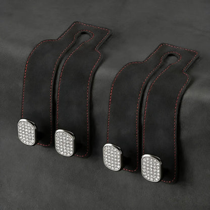 Car Seat Back Storage Hook, Car Seat Headrest Hook,Car Hooks for Purses and Bags, Purse Holder for Car, Leather Car Seat Back Storage Hook Double Hook Car Seat Hangers Organization Accessories