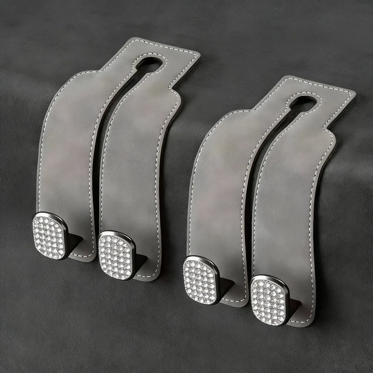 Car Seat Back Storage Hook, Car Seat Headrest Hook,Car Hooks for Purses and Bags, Purse Holder for Car, Leather Car Seat Back Storage Hook Double Hook Car Seat Hangers Organization Accessories