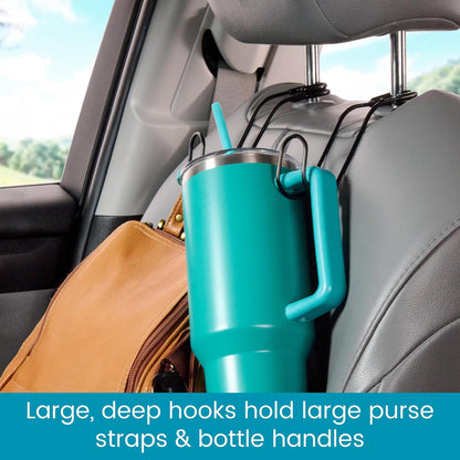 Heavy Duty No-Slip Unbreakable Metal Car Hooks for Purses, Bags and Hats