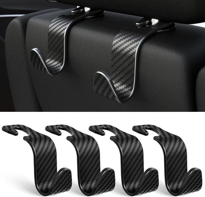 4-Pack Car Headrest Hooks Holds 55lbs Seat Storage Organizer for Bags