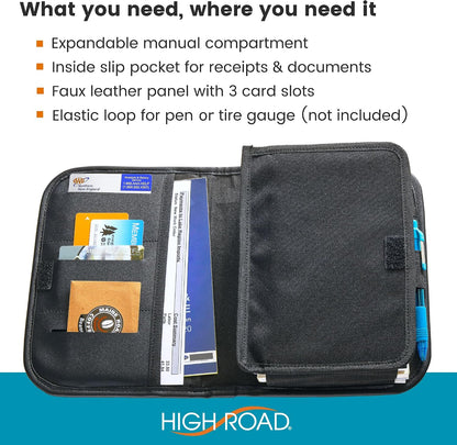 Glove Box Organizer and Car Manual Book Holder with Document Pockets